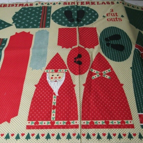 VTG Christmas Fabric Panel Cut Sew Stuff Pointy St - Picture 5 of 8